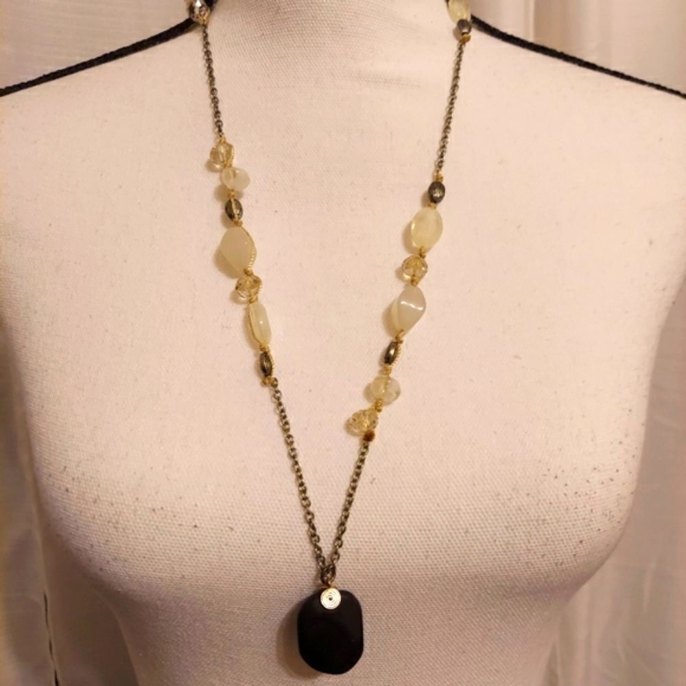 Handcrafted wrapped rock and gemstone necklace